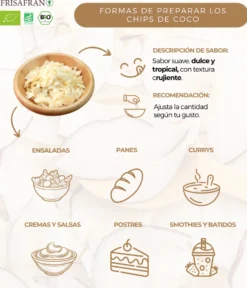 Chips De Coco Ecológicos | Deshidratados | Frisafran 200 G