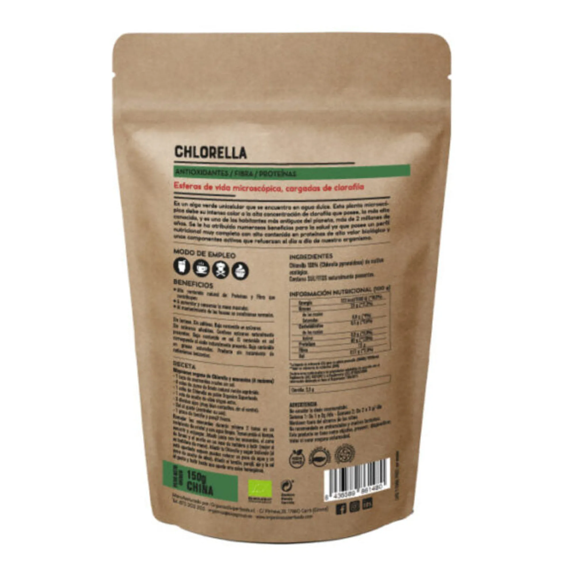 Chlorella 150g - Orgánica Superfoods