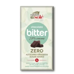 Chocolate Bitter Zero azúcares 72% Solé 100g