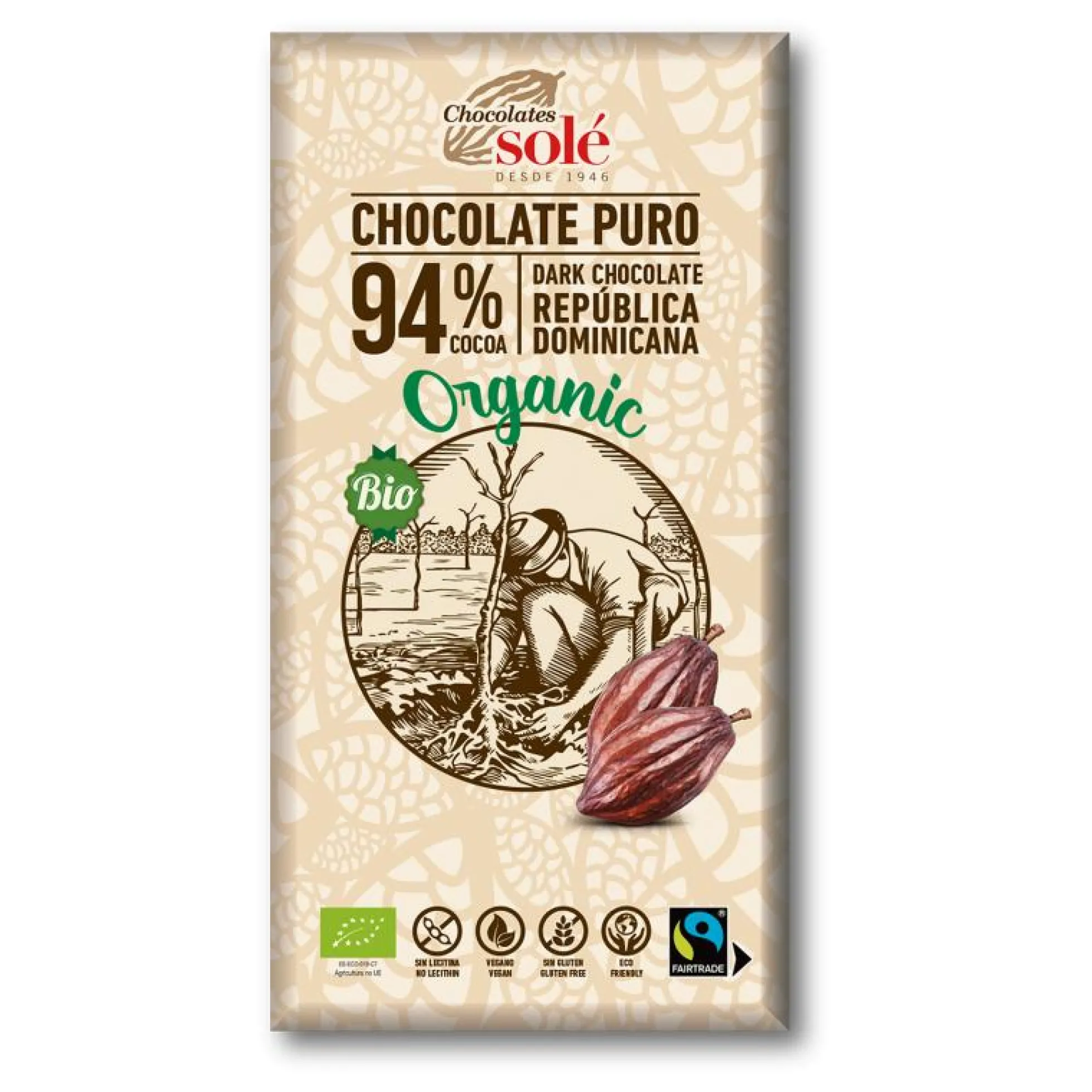 Chocolate Negro 94% Bio Chocolates Solé 100 g