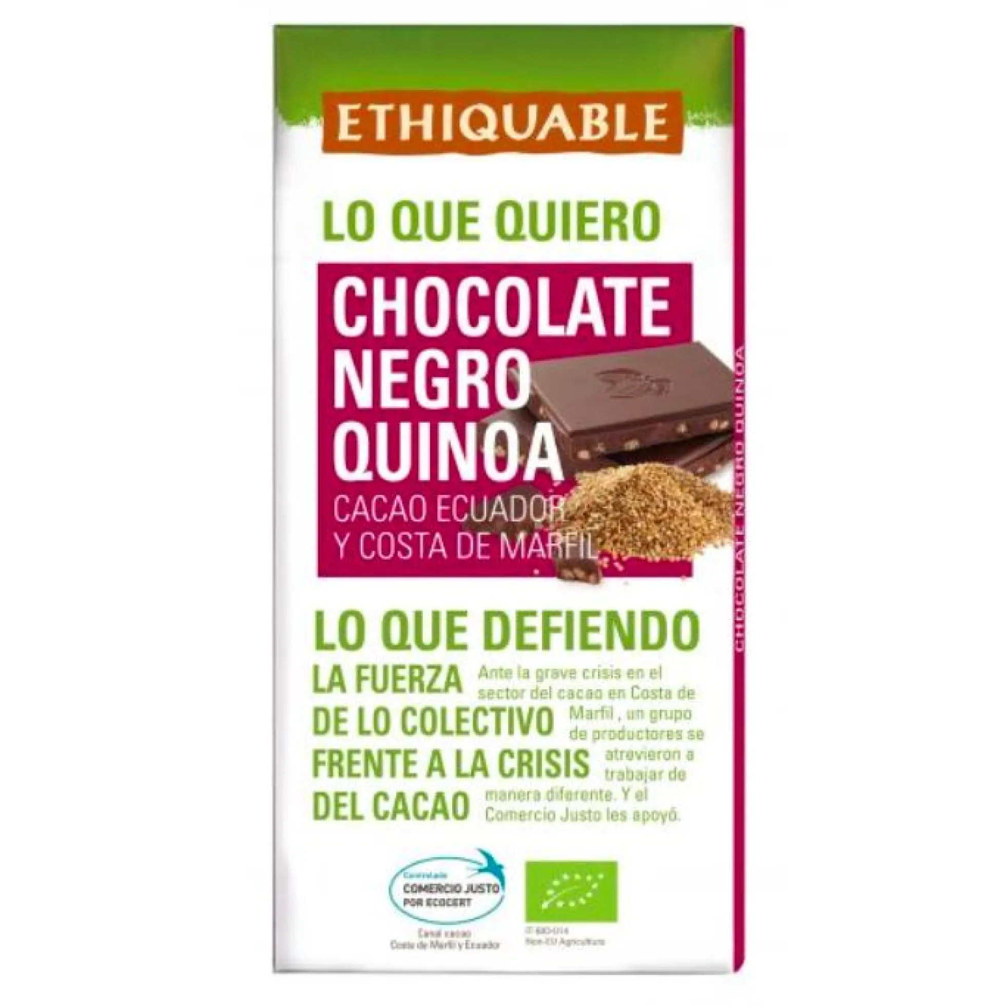 Chocolate Negro con quinoa BIOIdeas Comercio Justo 100 g