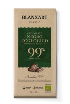 Chocolate Negro 99% Vegano Sin gluten ECO Blanxart 75 g