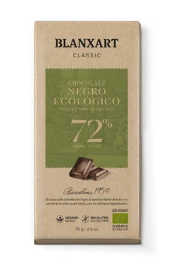 Chocolate Negro 72% Vegano Sin gluten ECO Blanxart 75 g