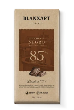 Chocolate Negro 85% Vegano Sin gluten Blanxart 75 g