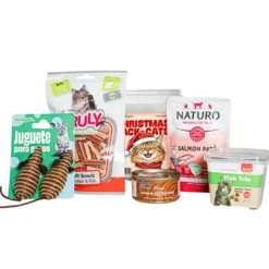 Christmas Pack Para Gato De Wuapu Con Snacks, Juguetes Y Alimento Húmedo