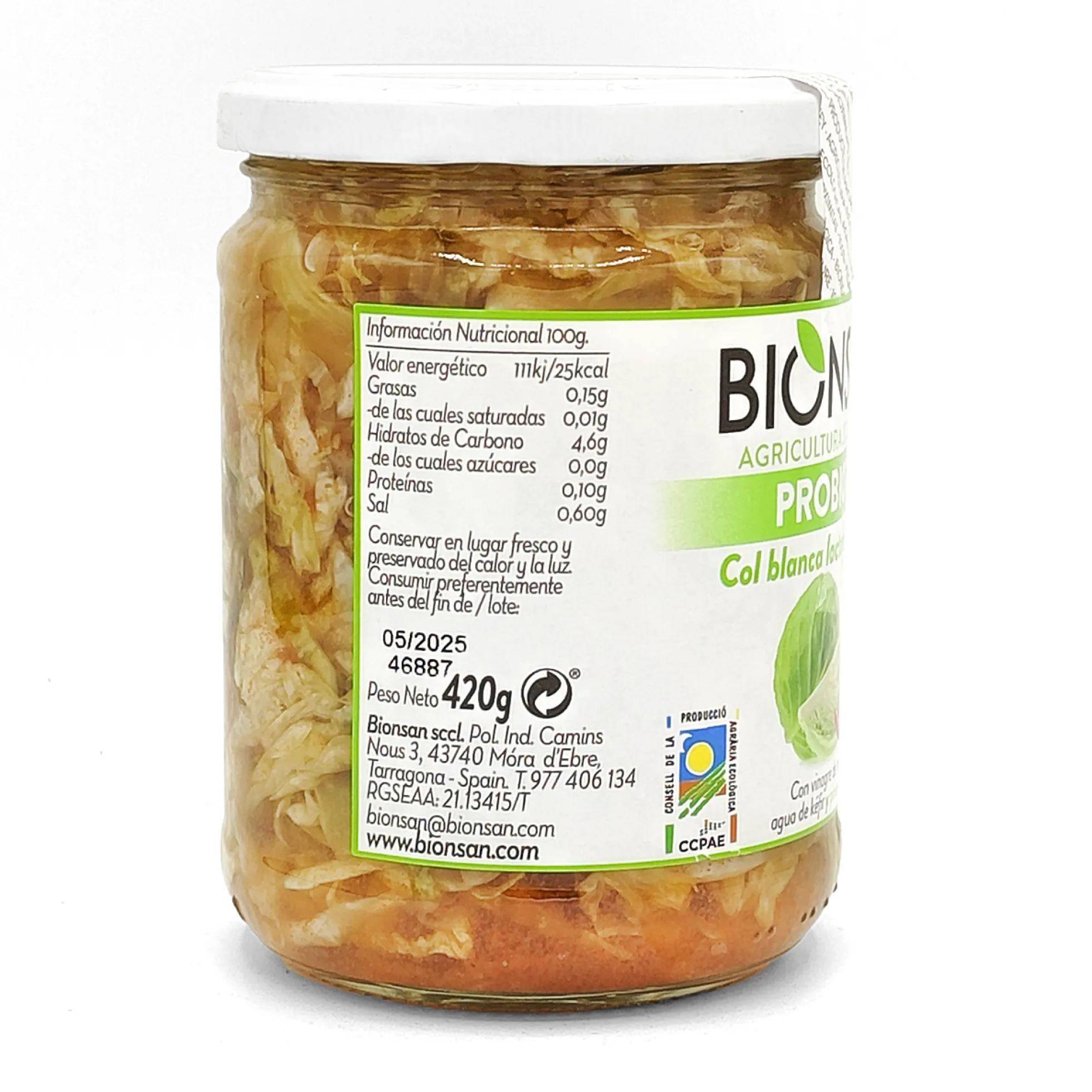 Chucrut Col Blanca Fermentada Eco Bionsan 420gr