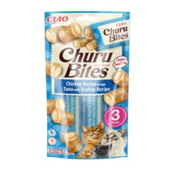 Churu Cat Bites receta de atún con vieira Snack para gatos 3 x 10 g