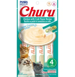 Churu Receta de pollo con cangrejo Snack cremoso para gatos 4 x 14 g