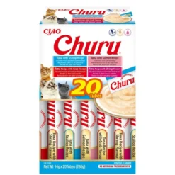 Churu Variedades de atún con marisco Snack cremoso para gatos 20 x 14 g