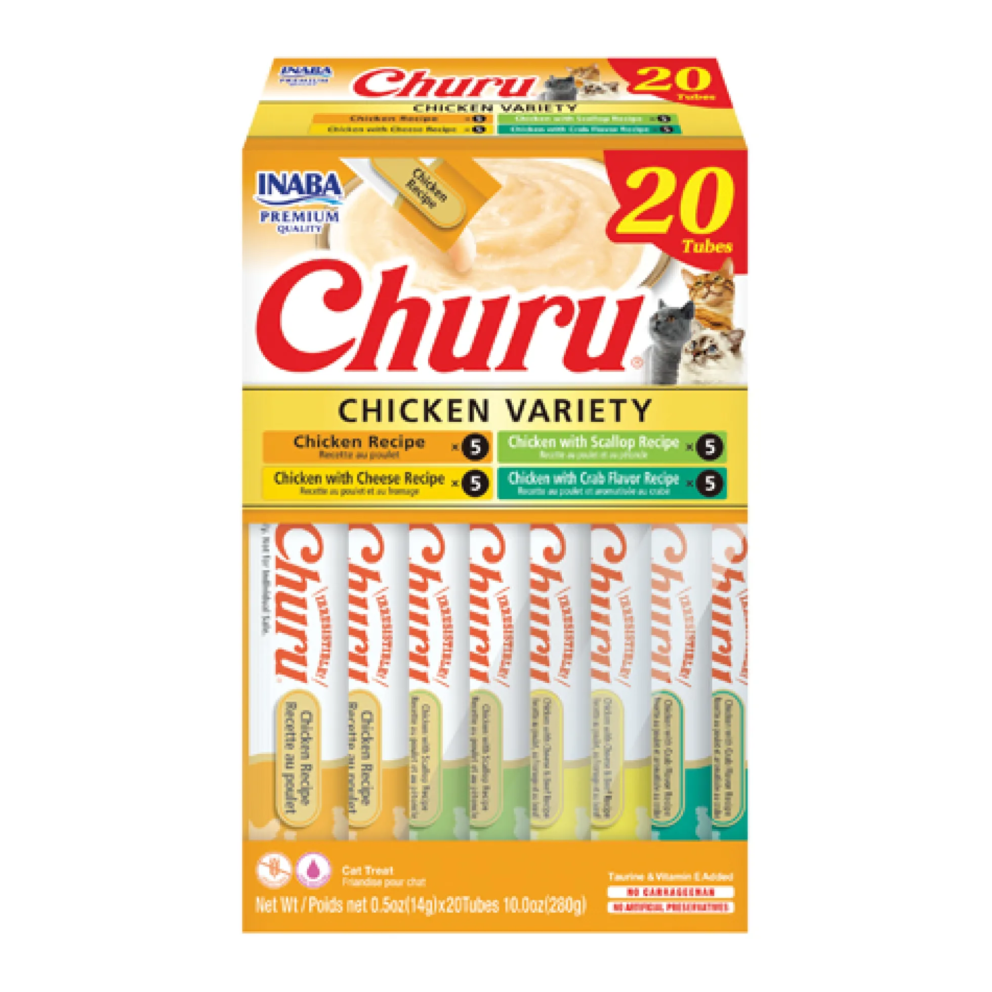Churu Variedades de pollo Snack cremoso para gatos 20 x 14 g