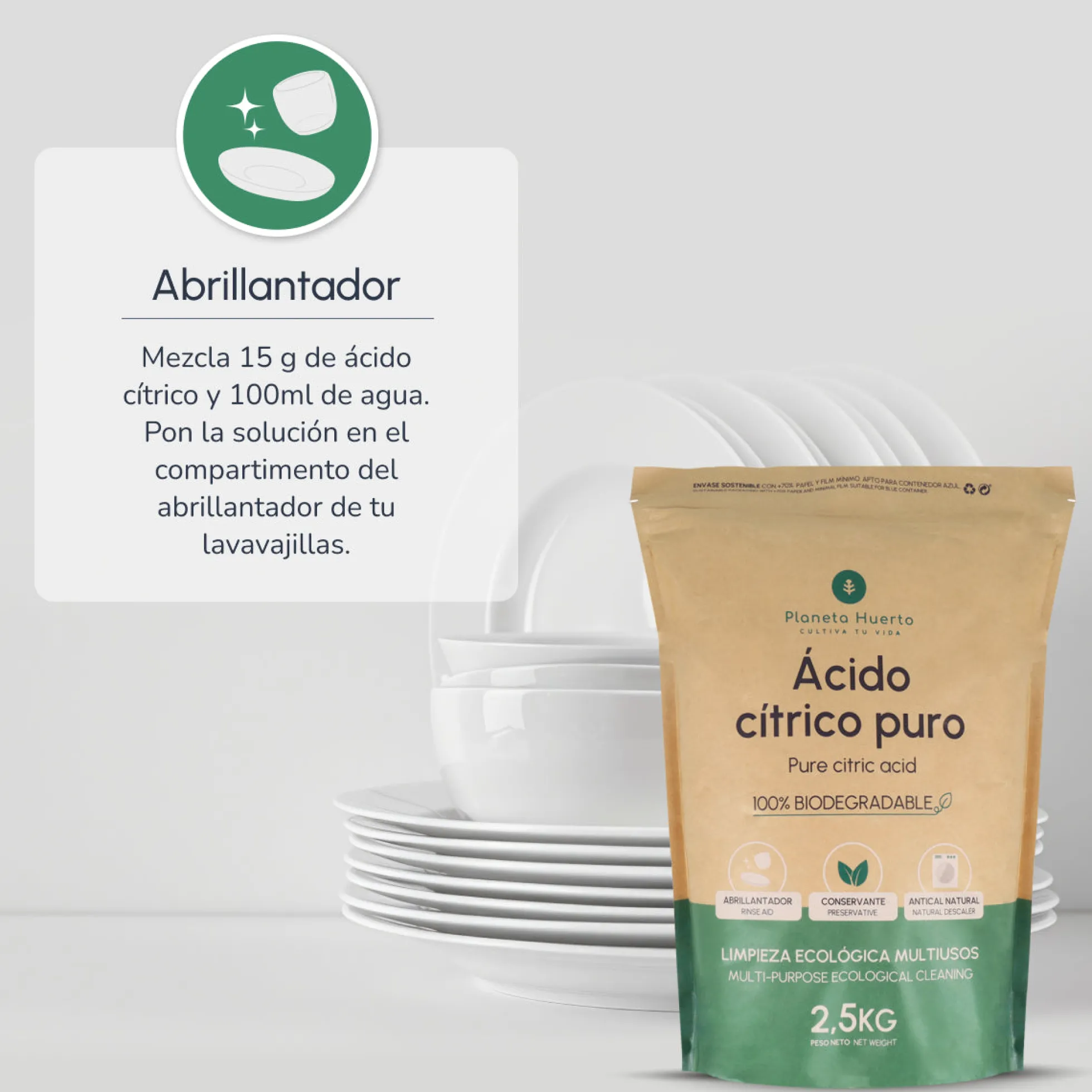 Ácido cítrico Planeta Huerto 2,5 Kg