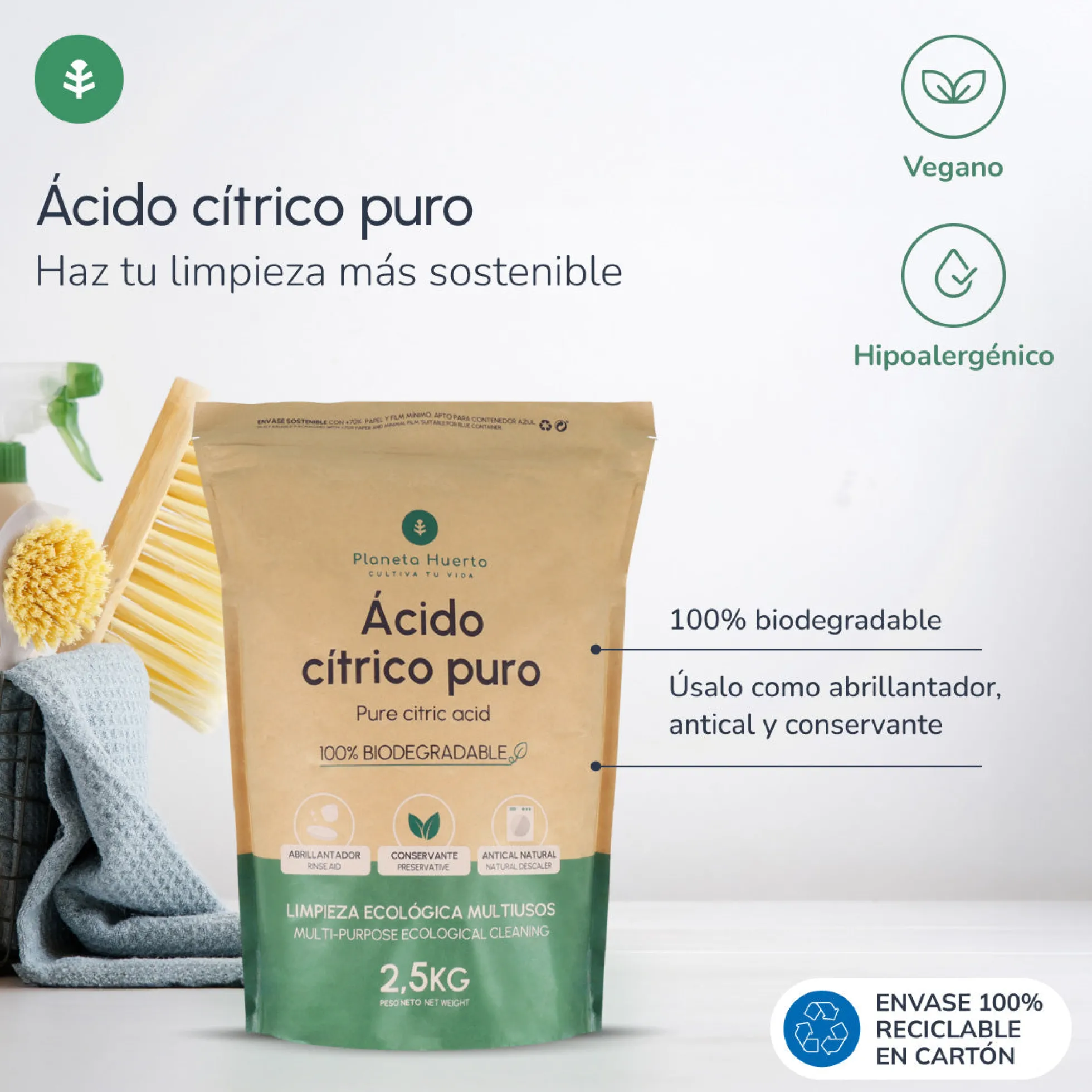 Ácido cítrico Planeta Huerto 2,5 Kg