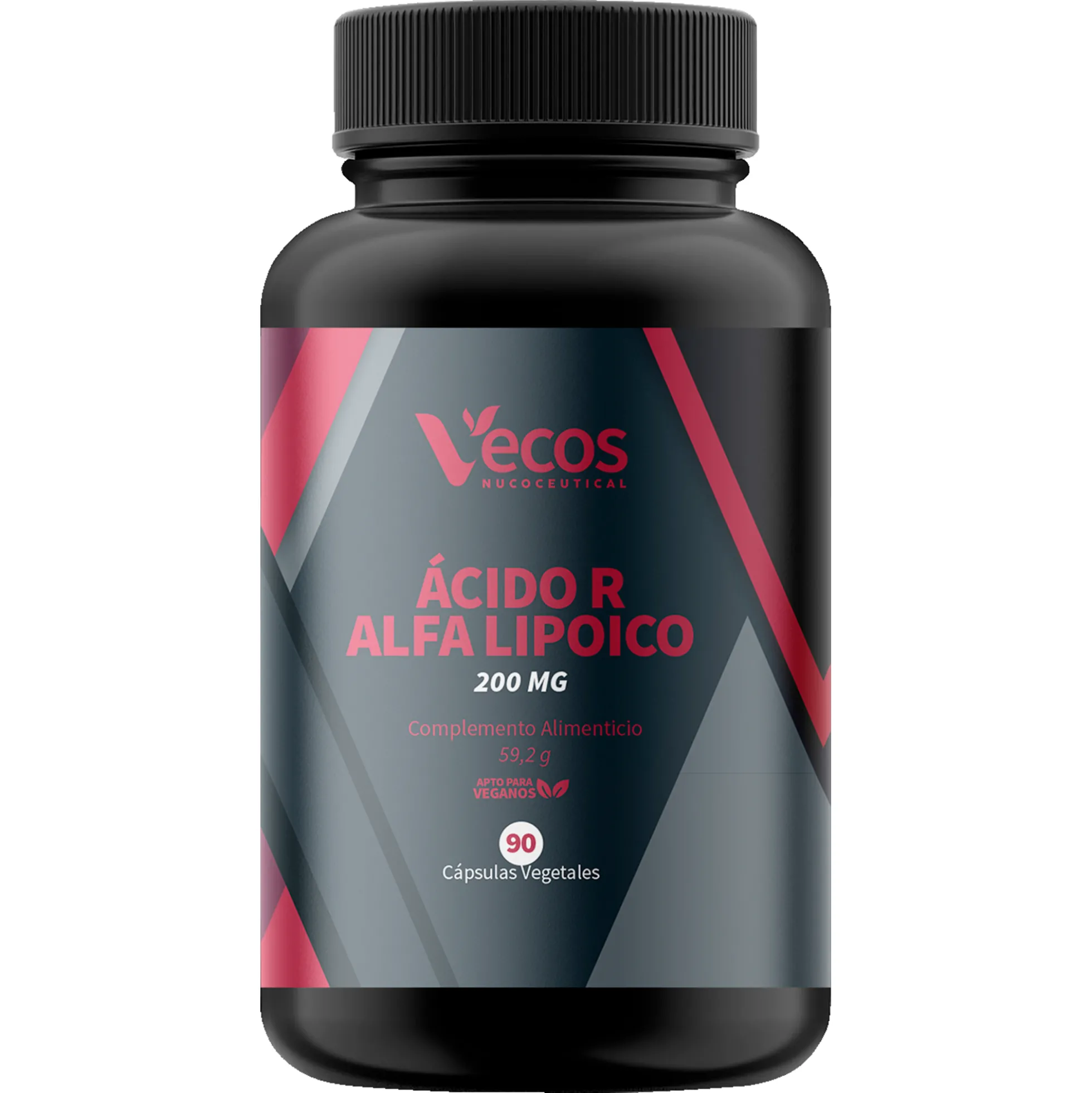 Ácido R Alfa Lipoico 200 Mg Vecos 90 Cápsulas | Antiedad Y Antioxidante Natural | Con Vitamina C + Protector Celular