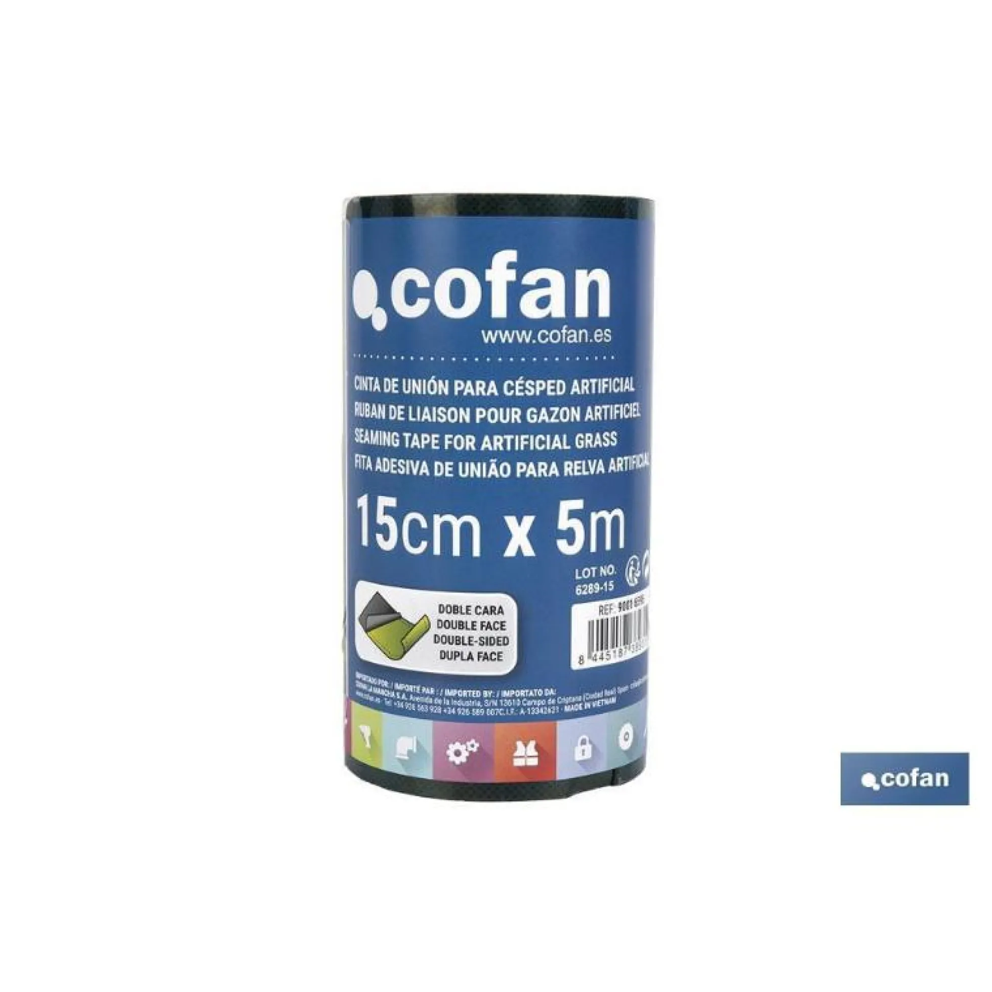 Cinta De Unión Para Césped Artificial Doble Cara 15 Cm X 5 M Verde