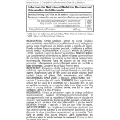 Citrato De Potasio 600mg - 120 Cápsulas Vegetales - Salud Cardiovascular - Masmusculo