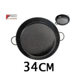 34 Cms Cazuela Esmaltada Negra Con Puntos Especial Para Cocinar Al Horno Vaello