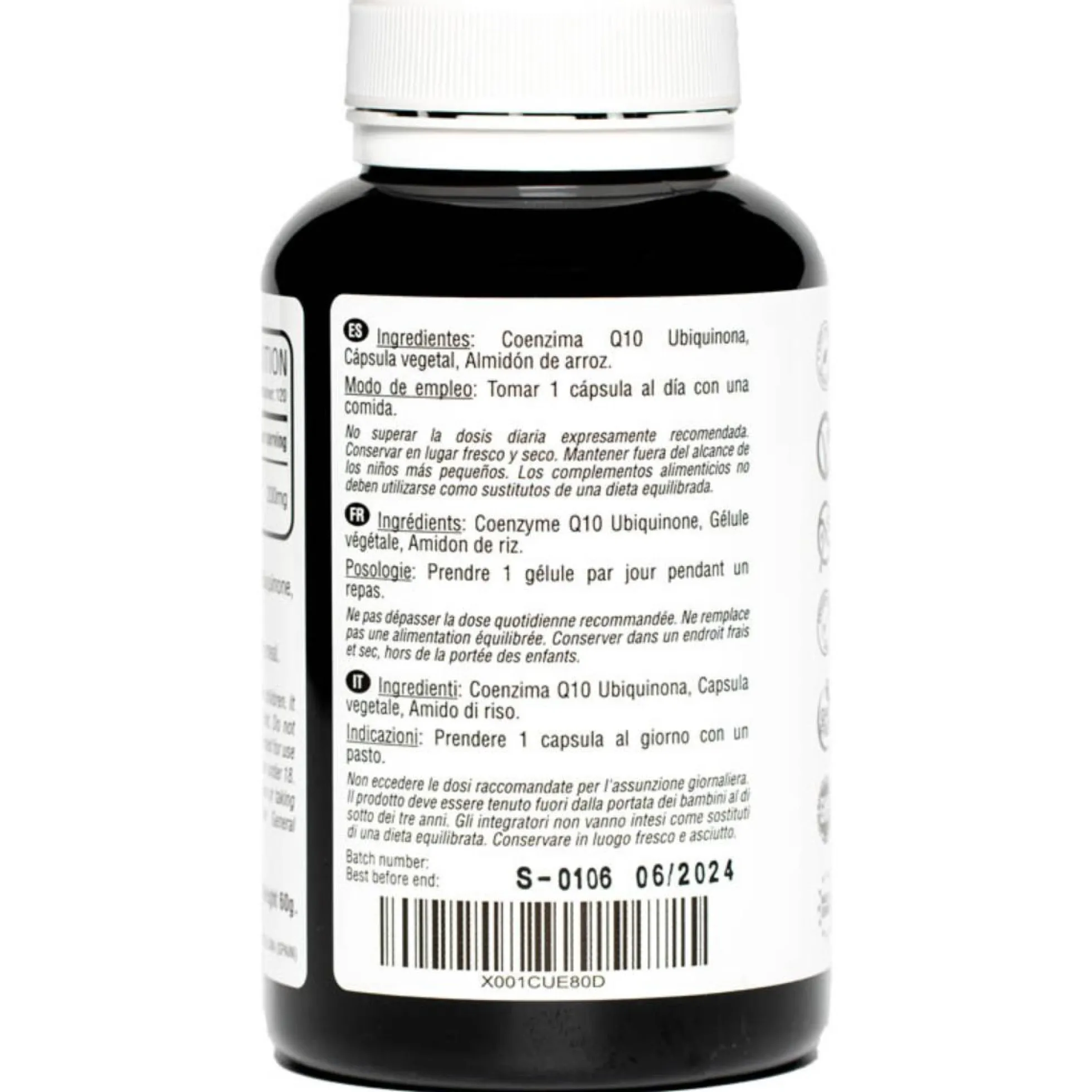 Coenzima Q10 200 mg 120 cápsulas veganas Hivital