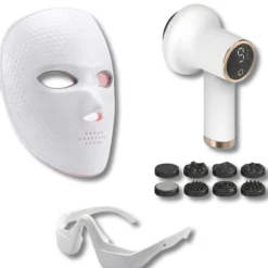 Cofre Belleza Y Silueta Pro – Mascarilla Led Facial, Máscara Ocular Antifatiga Y Masajeador Anticelulítico