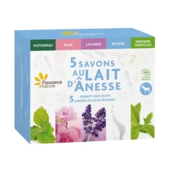 Cofre De 5 Jabones Con Leche De Burra Eco Fleurance Nature 100g