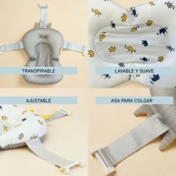 Cojín De Baño Antideslizante Con Estampado De Coronas Para Bebés, Cómodo Y Seguro Bathby