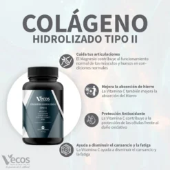 Colageno hidrolizado tipo II Vecos 160 capsulas
