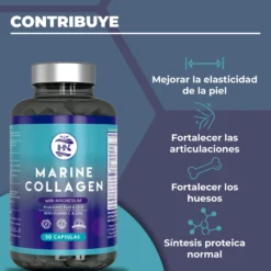 Colageno Marino Con Acido Hialuronico Con Vitamina C - 50 Capsulas - Para Articulaciones, Huesos, Piel, Cabello