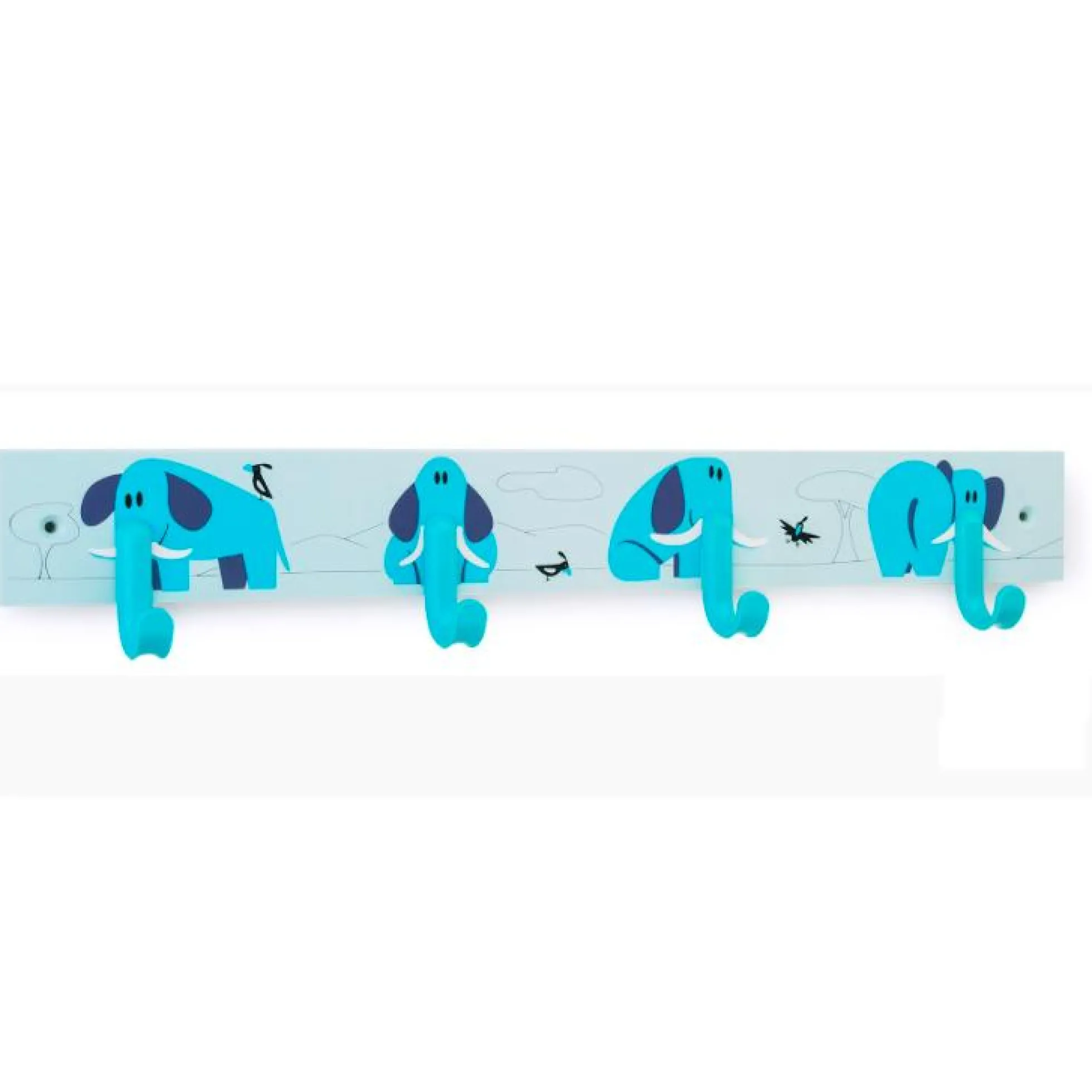 Colgador múltiple infantil Elefante azul