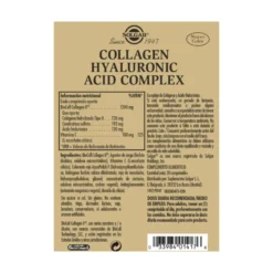 Colágeno ácido hialurónico complex 30 comp 120 mg-Solgar