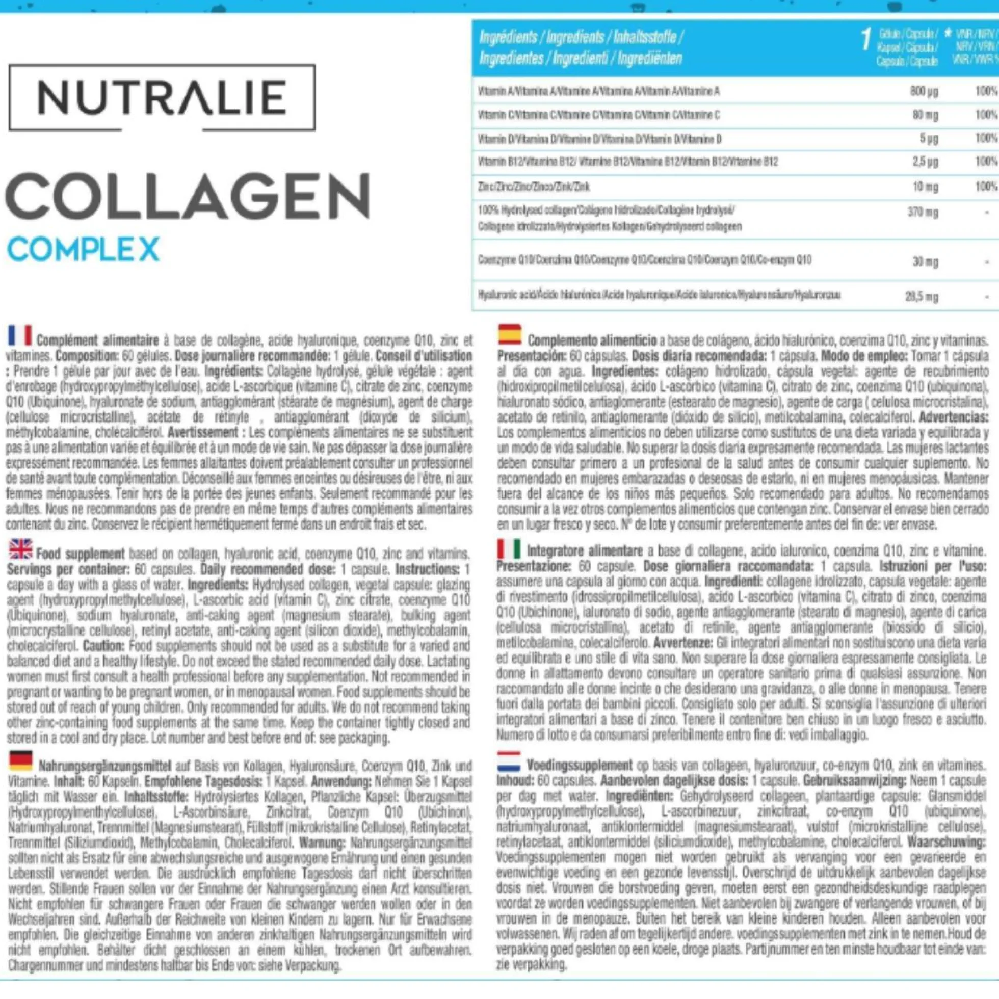 Colágeno Complex Nutralie 60 Cápsulas