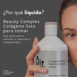 Colágeno Marino Avitz 10.000 mg Líquido 500 ml con Ácido Hialurónico, Biotina y Vitamina C – Beauty Complex