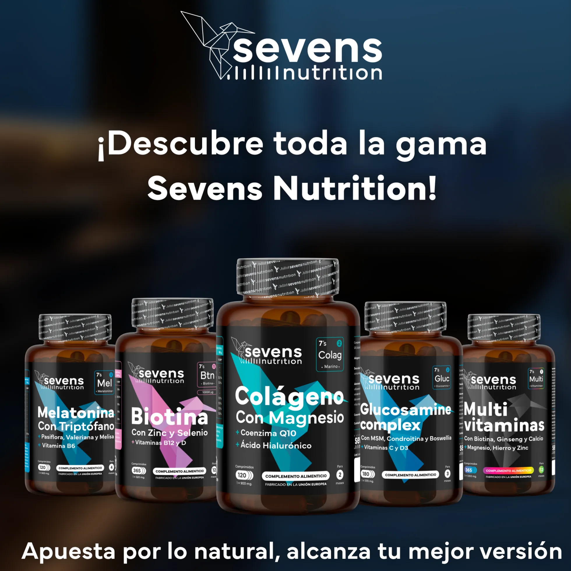 Colágeno Marino Con Magnesio + Glucosamina Condroitina Msm 6en1. Sevens Nutrition. Cuidado Articular, Óseo Y Cutáneo