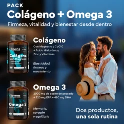 Colágeno Marino Con Magnesio + Omega 3 2000mg. Sevens Nutrition. Huesos, Articulaciones, Piel, Corazón Y Cerebro