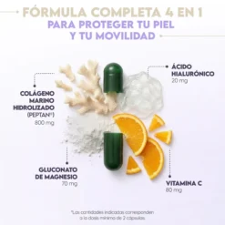 Colágeno Marino + H. Hialurónico 75 días Piel N2 Natural Nutrition 150 cápsulas