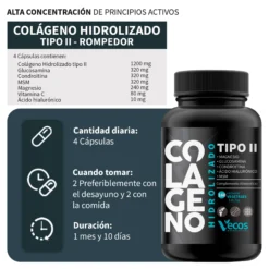 Colágeno Tipo Ii Vecos 160 Cápsulas | Comfort Para Articulaciones Y Movilidad | Glucosamina + Condroitina + Msm