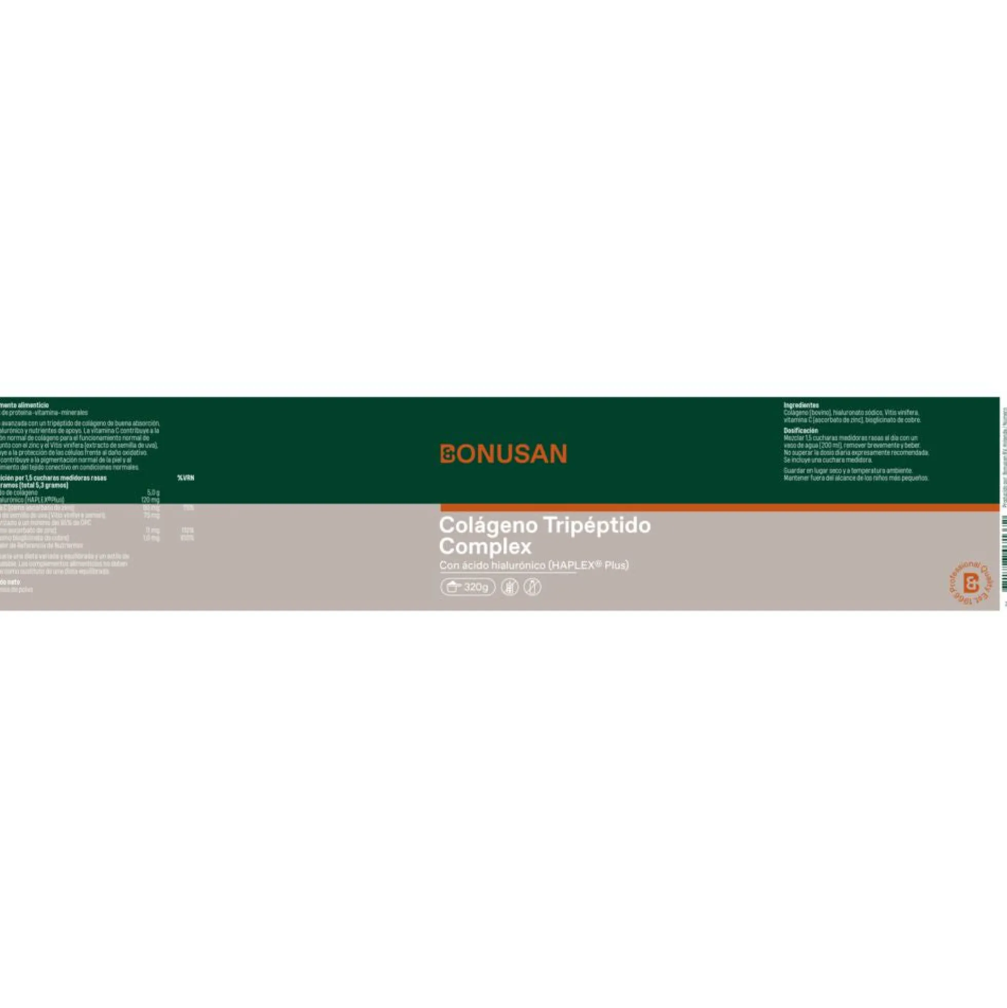 Colágeno Tripéptido Complex Bonusan 320 g