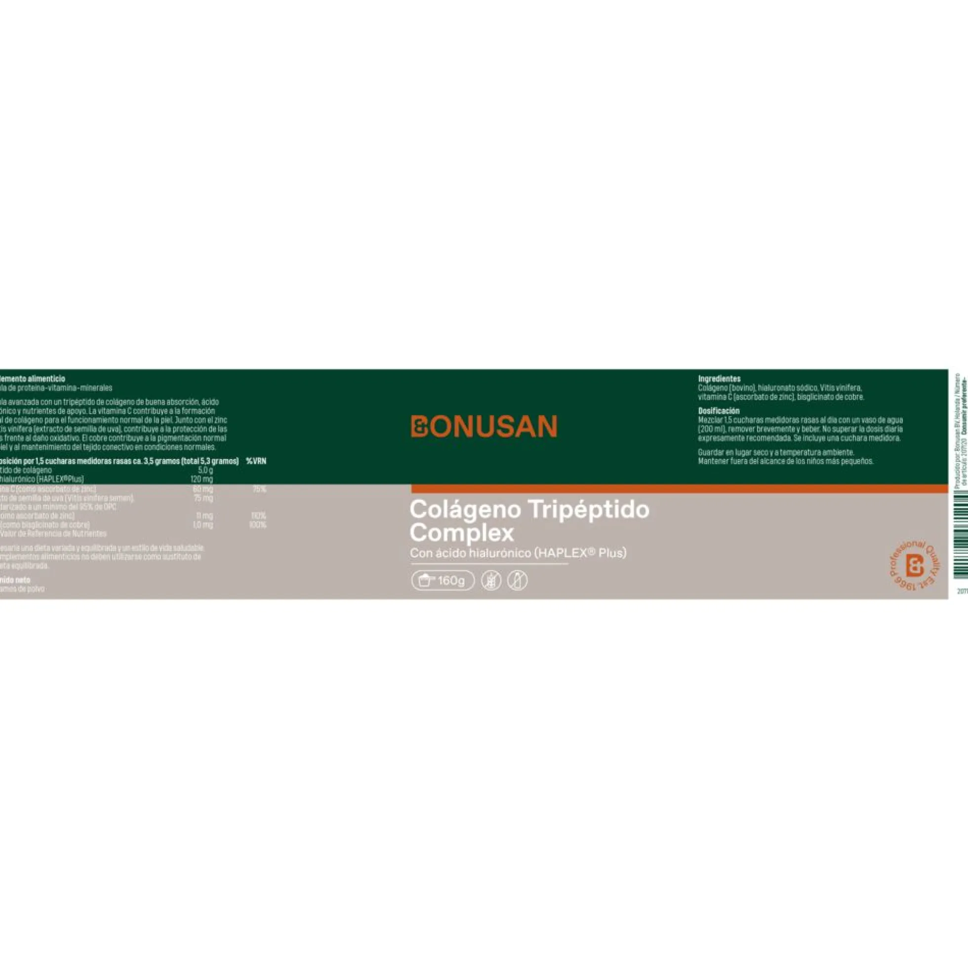 Colágeno Tripéptido Complex Bonusan 160 g
