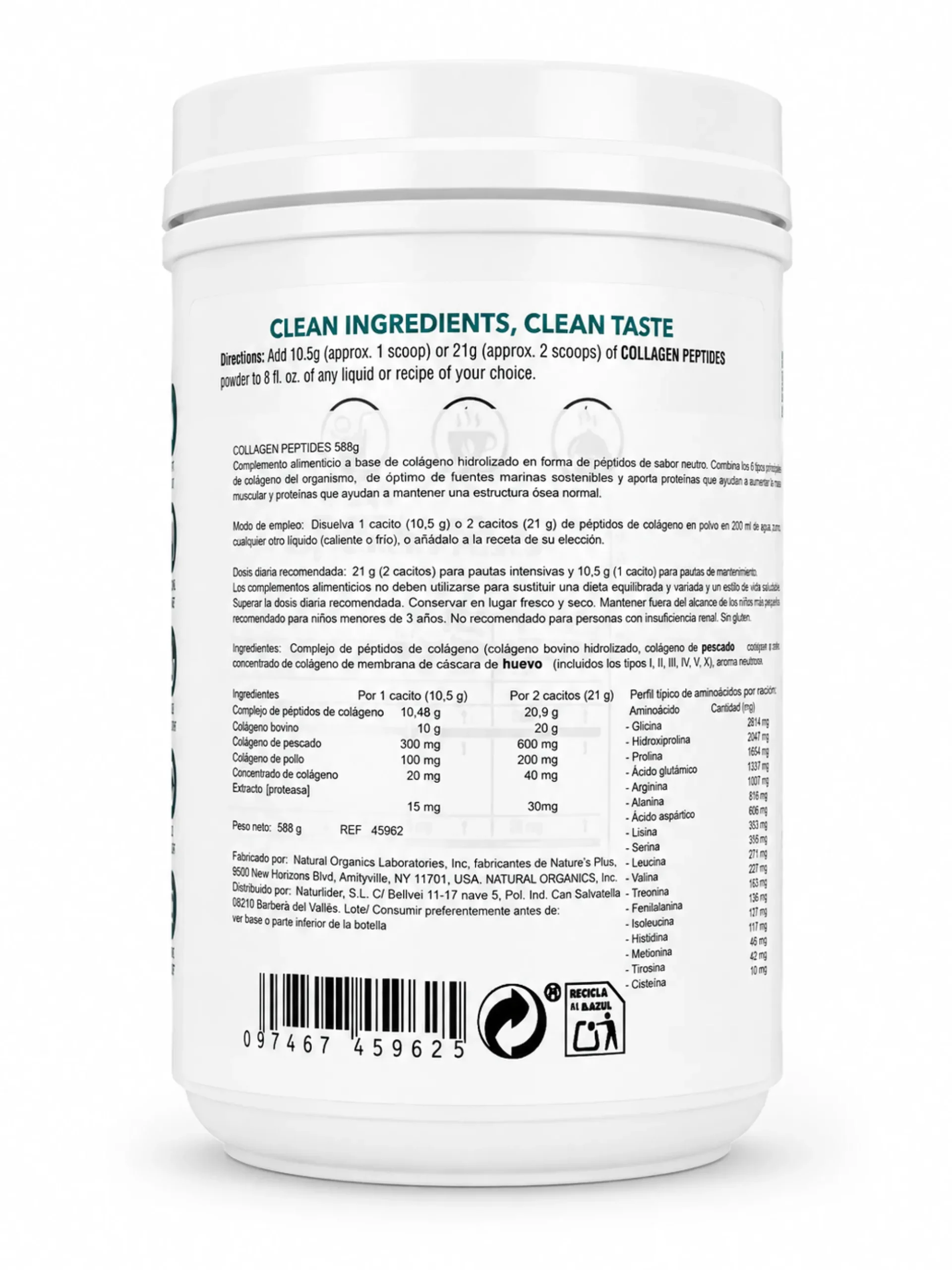 Collagen Peptides Nature's Plus 588 g