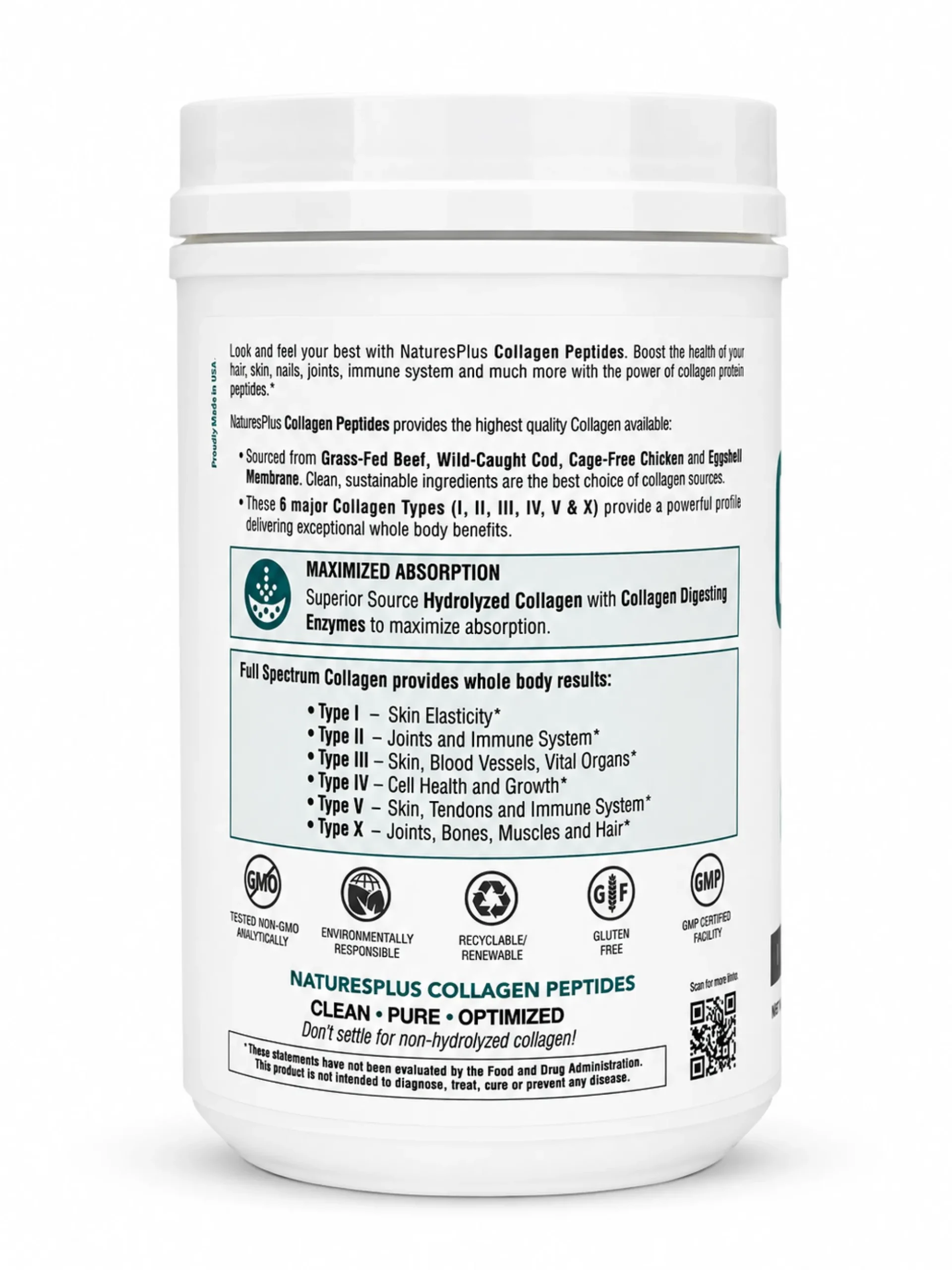 Collagen Peptides Nature's Plus 588 g