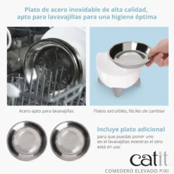 Comedero Elevado para Gatos 200ml Catit PIXI