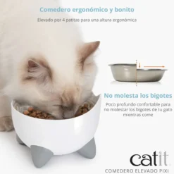 Comedero Elevado para Gatos 200ml Catit PIXI