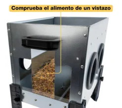 Comedero Para Gallinas Robust® | Tolva Antidesperdicio De Acero Galvanizado Para Exterior | Altura Regulable (12kg)
