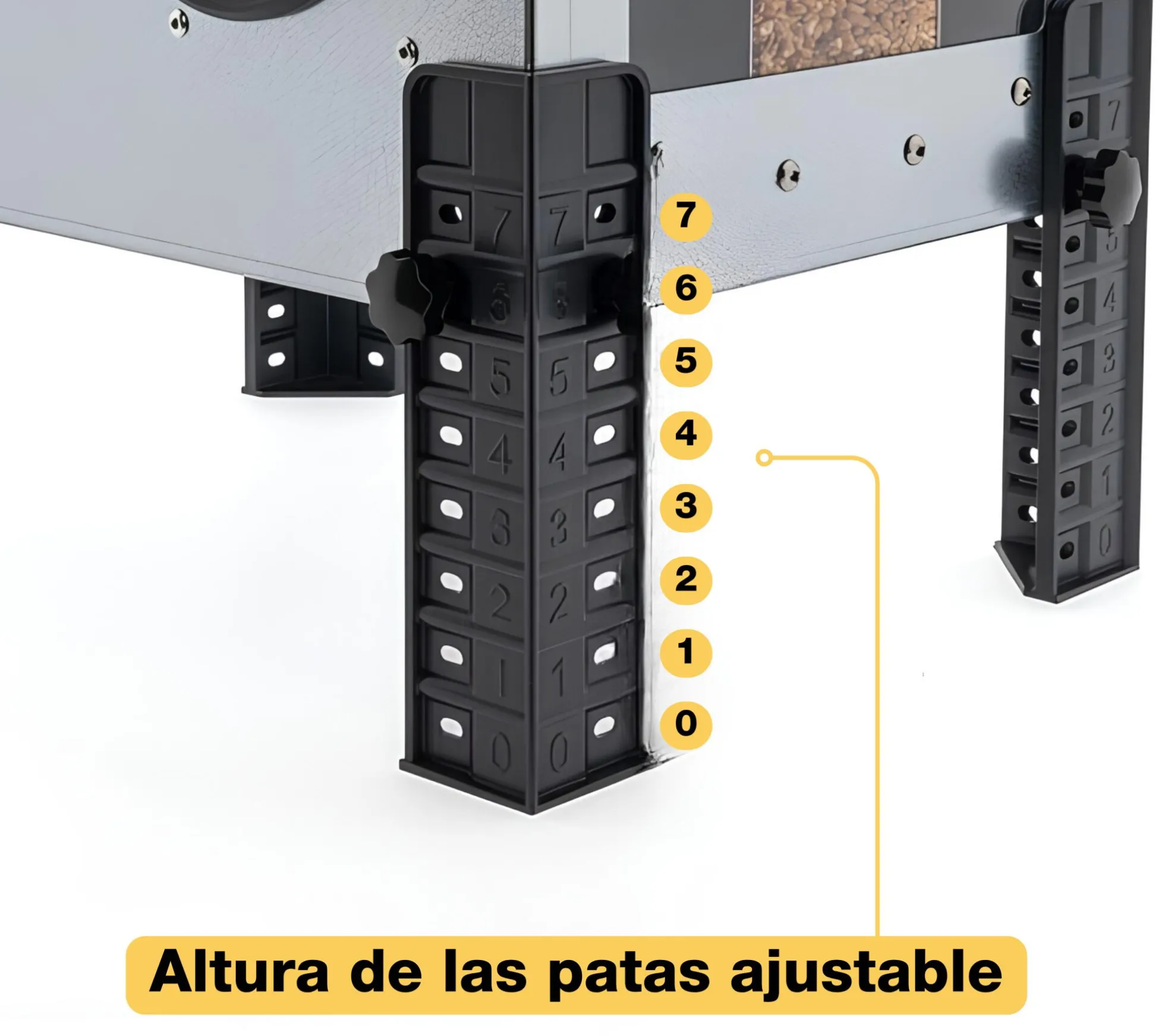 Comedero Para Gallinas Robust® | Tolva Antidesperdicio De Acero Galvanizado Para Exterior | Altura Regulable (24kg)