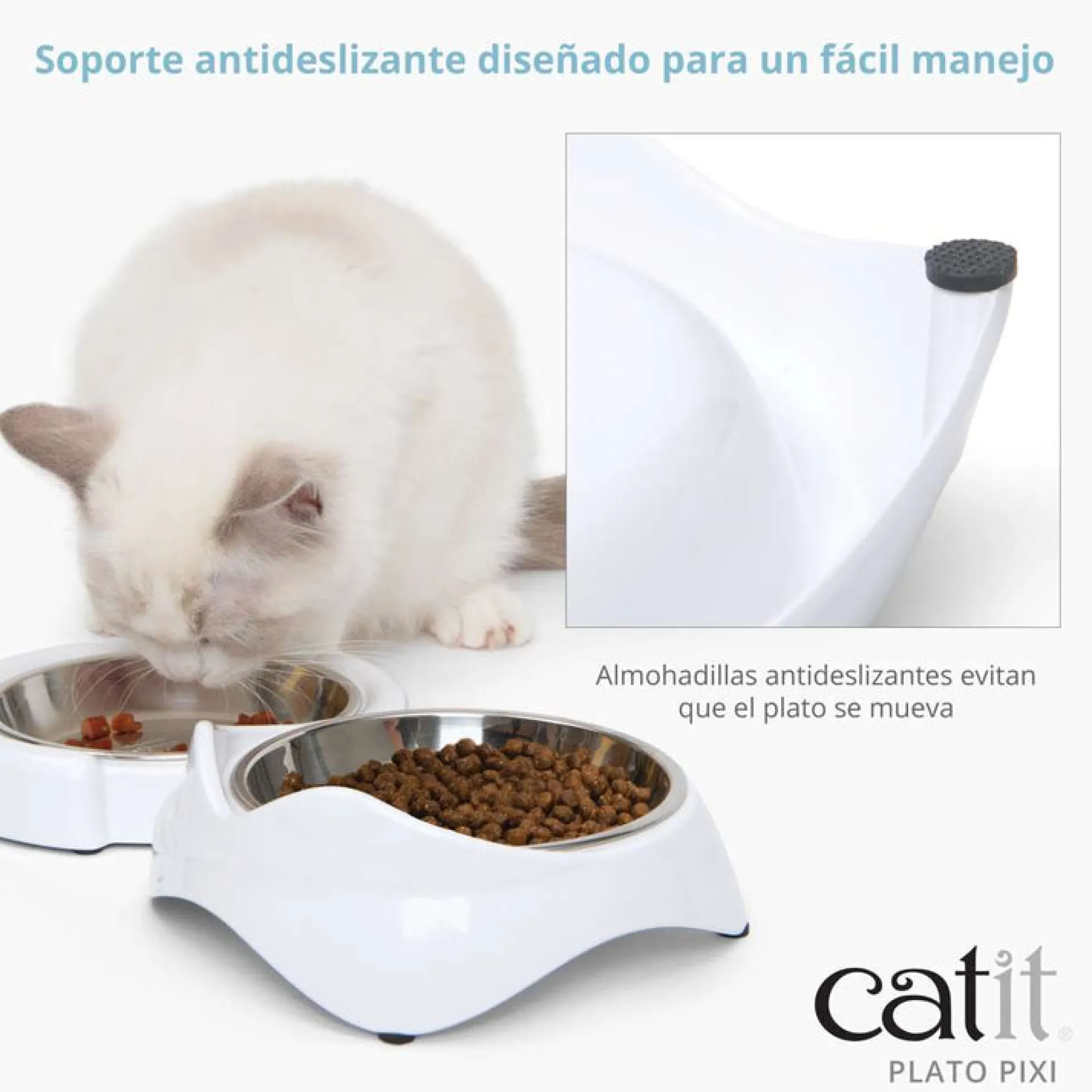 Comedero para Gatos Blanco Catit PIXI
