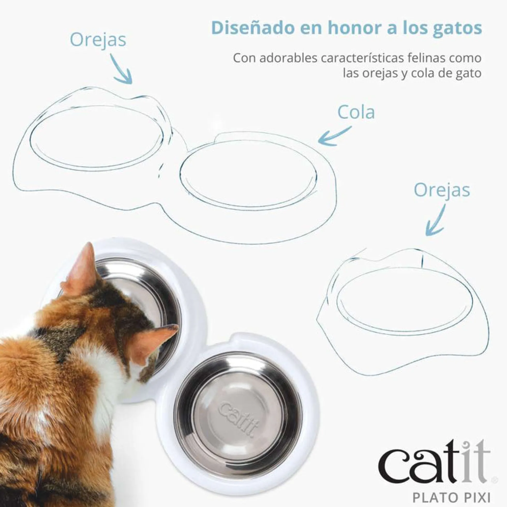 Comedero para Gatos Blanco Catit PIXI