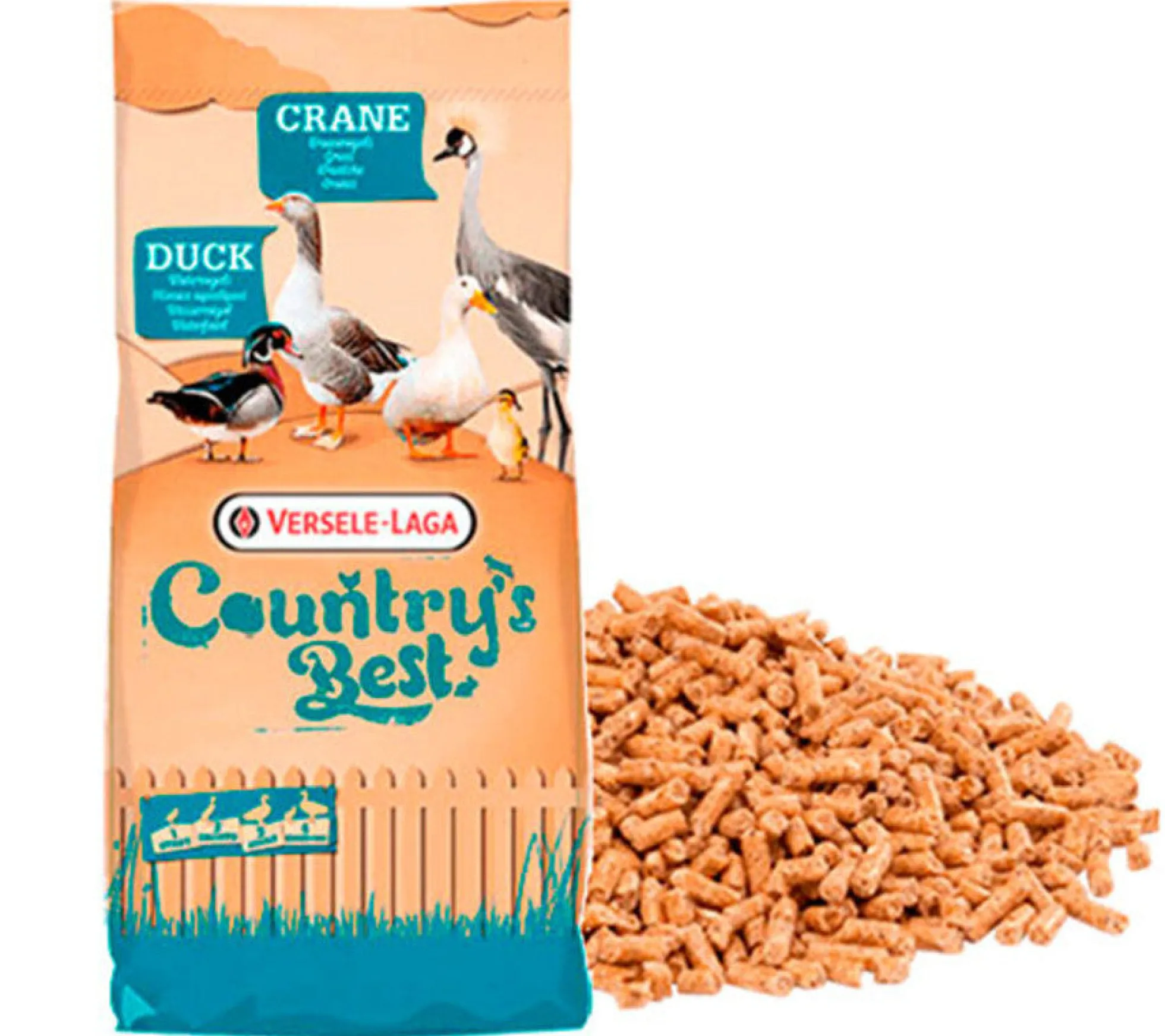 Comida especial para patos en época de reproducción, Pellet Duck 4, completa para gansos, cisnes y patos (20 kg).