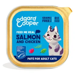 Comida húmeda gatos paté Tarrina Salmón y Pollo Edgard & Cooper 85 g