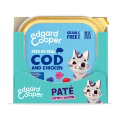 Comida húmeda gatos paté Tarrina Kitten Bacalao y Pollo Edgard & Cooper 85 g