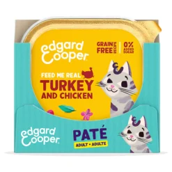 Comida húmeda gatos paté Tarrina Pavo y Pollo Edgard & Cooper 85 g