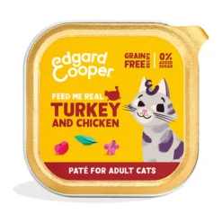 Comida húmeda gatos paté Tarrina Pavo y Pollo Edgard & Cooper 85 g