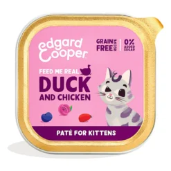 Comida húmeda gatos paté Tarrina Kitten Pato y Pollo Edgard & Cooper 85 g